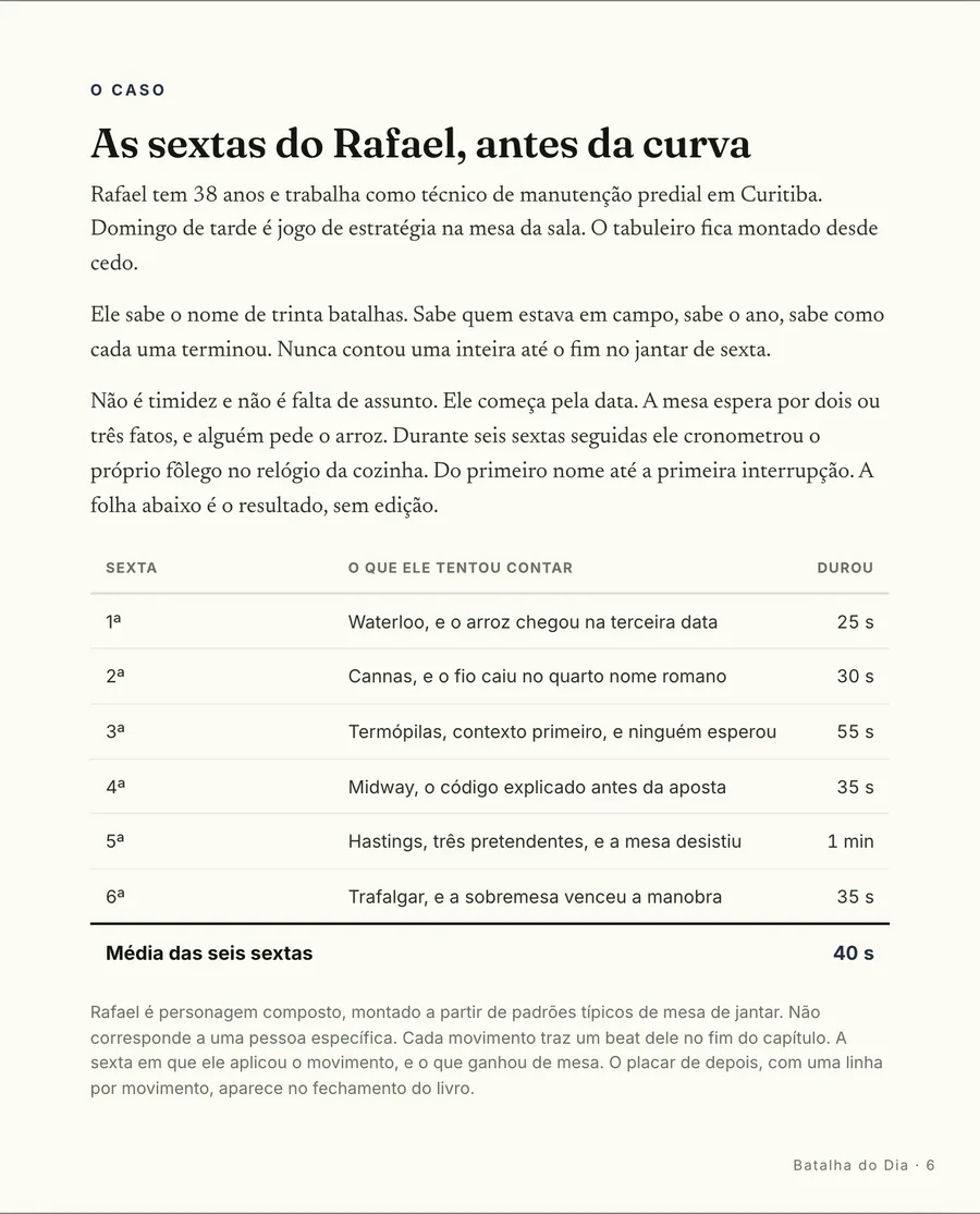 Página real do guia: O caso